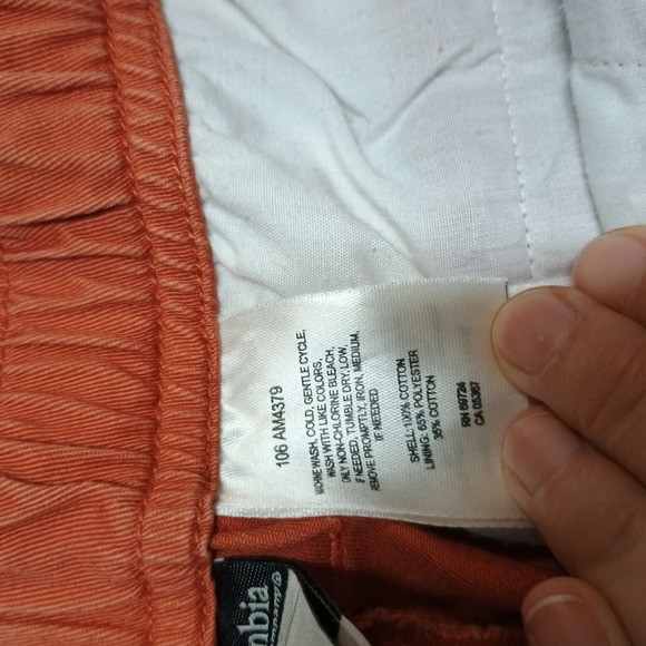 Men's Columbia Orange XCO Chino Khaki Style Shorts Size Small - Picture 3 of 6